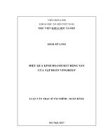 Hiệu quả kinh doanh bất động sản của tập đoàn vingroup” 