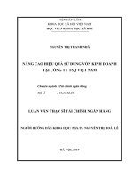 Nâng cao hiệu quả sử dụng vốn kinh doanh tại công ty TSQ Việt Nam (LV thạc sĩ)