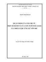 Quan niệm của cha mẹ về một số hành vi của con tuổi mẫu giáo và chiến lược ứng xử với trẻ 