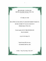 Đo lường sự hài lòng của doanh nghiệp về dịch vụ hải quan điện tử tại cục hải quan tỉnh bà rịa vũng tàu 