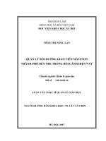 Quản lý bồi dưỡng giáo viên mầm non thành phố Bến Tre trong bối cảnh hiện nay (LV thạc sĩ)