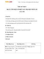 giao an so hoc 6 chuong 3 bai 15 tim mot so biet gia tri mot phan so cua no