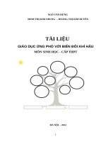 TÀI LIỆU  GIÁO DỤC ỨNG PHÓ VỚI BIẾN ĐỔI KHÍ HẬU  MÔN SINH HỌC CẤP THPT