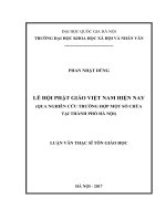 Lễ hội phật giáo việt nam hiện nay (qua nghiên cứu trường hợp một số chùa tại thành phố hà nội) 