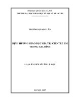 Định hướng giáo dục giá trị cho trẻ em trong gia đình 