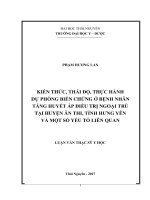 Đề tài kiến thức, thái độ, thực hành dự phòng biến chứng ở bệnh nhân tăng huyết áp