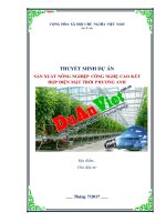 lập dự án SẢN XUẤT NÔNG NGHIỆP CÔNG NGHỆ CAO KẾT HỢP ĐIỆN MẶT TRỜI PHƯƠNG ANH