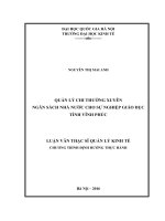 Quản lý chi thường xuyên ngân sách nhà nước cho sự nghiệp giáo dục tỉnh vĩnh phúc (tt) 