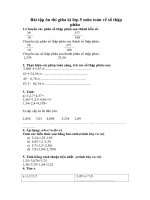 Hệ thống bài tập hay  ôn thi giữa kì 1 lớp 5 về số thập phân , 20172018