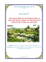 Dự án xây dựng khu du lịch sinh thái và bảo tồn rừng, động vật hoang dã ở suối nước ví trà nú, trà kót 