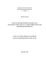 Quản lý rủi ro tính dụng dài hạn tại ngân hàng TMCP đầu tư và phát triển việt nam   chi nhánh thanh xuân (tt) 