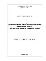 Thực hành quyền công tố và kiểm sát hoạt động tư pháp đối với tội phạm về ma túy (trên cơ sở số liệu thực tiễn địa bàn thành phố đà nẵng) (tt) 