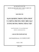 Dạng bị động trong tiếng pháp và những phương thức biểu đạt tương đương trong tiếng việt (tt) 