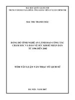 Đảng bộ tỉnh nghệ an lãnh đạo công tác chăm sóc và bảo vệ sức khỏe nhân dân từ năm 1996 đến 2005 (tt) 