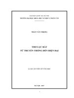 Thơ lục bát từ truyền thuyết đến hiện đại (luận án TS  ngôn ngữ và văn hoá việt nam) 