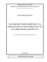 Viện trợ phát triển chính thức của nhật bản cho các nước đông nam á từ sau chiến tranh lạnh đến nay (tt) 