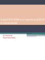 Sử dụng EVIEWS để kiểm tra sự vi pham