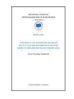 Phân tích các nhân tố ảnh hưởng đến thu nhập của hộ gia đình sau thu hồi đất nông nghiệp tại xã Thuận Yên, thị xã Hà Tiên, tỉnh Kiên Giang