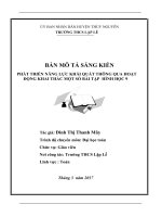 SKKN PHÁT TRIỂN NĂNG LỰC KHÁI QUÁT THÔNG QUA HOẠT ĐỘNG KHAI THÁC MỘT SỐ BÀI TẬP HÌNH HỌC 9