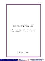 TIÊU CHUẨN KỸ NĂNG NGHỀ TÊN NGHỀ: VẬN HÀNH NHÀ MÁY THỦY ĐIỆN