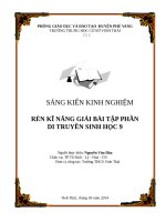 skkn RÈN LUYỆN KĨ NĂNG GIẢI TOÁN DI TRUYỀN LỚP 9
