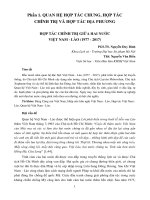 QUAN HỆ HỢP TÁC CHUNG, HỢP TÁC CHÍNH TRỊ VÀ HỢP TÁC ĐỊA PHƯƠNG