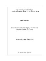 Phân tích nghèo đô thị tại thành phố trà vinh, tỉnh trà vinh 