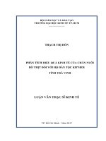 Phân tích hiệu quả kinh tế của chăn nuôi bò thịt đối với hộ dân tộc Kh’mer tỉnh Trà Vinh