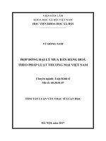 Hợp đồng đại lý mua bán hàng hoá theo pháp luật thương mại việt nam (tt)