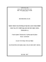 Nhân thân người phạm tội mua bán trái phép chất ma túy trên địa bàn huyện mộc châu, tỉnh sơn la