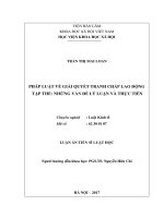 Pháp luật về giải quyết tranh chấp lao động tập thể những vấn đề lý luận và thực tiễn (LA tiến sĩ)
