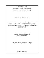 Pháp luật về cấp giấy chứng nhận quyền sử dụng đất từ thực tiễn tỉnh quảng nam (tt)