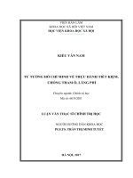 Tư tưởng hồ chí minh về thực hành tiết kiệm, chống tham ô, lãng phí