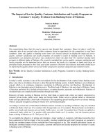 The impact of service quality, customer satisfaction and loyalty programs 