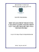 Một số giải pháp nhằm nâng cao chất lượng nguồn nhân lực tại liên doanh việt – nga vietsovpetro 