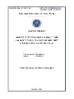 Nghiên cứu tổng hợp và hoạt tính gây độc tế bào của một số hợp chất có cấu trúc lai từ belulin  (tt)