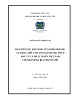 Đo lường sự hài lòng của khách hàng sử dụng thẻ ATM do ngân hàng TMCP đầu tư và phát triển việt nam chi nhánh bà rịa phát hành 
