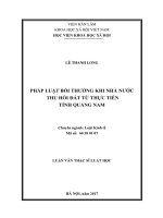 Pháp luật bồi thường khi nhà nước thu hồi đất từ thực tiễn tỉnh quảng nam (tt)