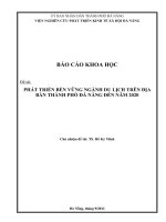 PHÁT TRIỂN BỀN VỮNG NGÀNH DU LỊCH TRÊN ĐỊA BÀN THÀNH PHỐ ĐÀ NẴNG ĐẾN NĂM 2020