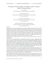 The impact of service quality on customer loyalty 