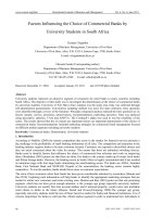Factors influencing the choice of commercial banks 
