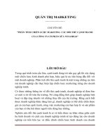 PHÂN TÍCH CHIẾN lược MAKETING  các đối THỦ CẠNH TRANH của CÔNG TY sữa VINAMILK