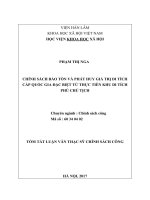 Chính sách bảo tồn và phát huy giá trị di tích cấp quốc gia đặc biệt từ thực tiễn khu di tích phủ chủ tịch (tt)