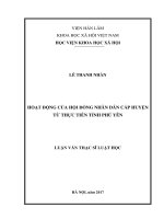 Hoạt động của hội đồng nhân dân cấp huyện từ thực tiễn tỉnh phú yên