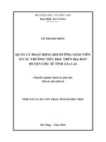 Quản lý hoạt động bồi dưỡng giáo viên ở các trường tiểu học trên địa bàn huyện chư sê tỉnh gia lai (tt) 