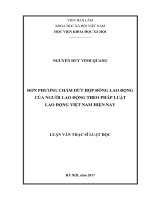 Đơn phương chấm dứt hợp đồng lao động của người lao động theo pháp luật lao động Việt Nam hiện nay