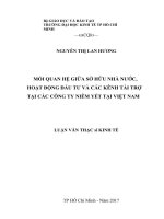 Mối quan hệ giữa sở hữu nhà nước, hoạt động đầu tư và các kênh tài trợ tại các công ty niêm yết tại việt nam