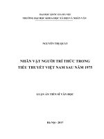 Nhân vật người trí thức trong tiểu thuyết việt nam sau năm 1975 