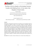 The role of service quality in developing customer 