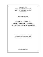 Giải quyết khiếu nại trong thi hành án dân sự từ thực tiễn tỉnh quảng bình